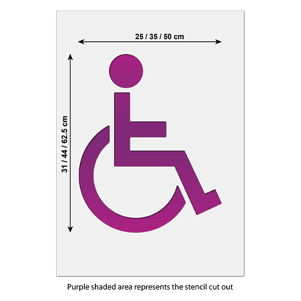 Disability Sign Stencil Size